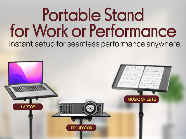 stand projector screen bag portable music computer desk mic adjustable book