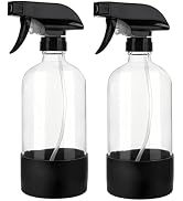hmaimas Glass Spray Bottles with Silicone Sleeve, 16 oz Empty Refillable Spray Bottle for Hair, C...