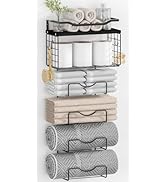 LIDTOP Towel Racks for Bathroom,Towel Rack Wall Mounted, 6 Tier Rolled Or Folded Towel Holder wit...