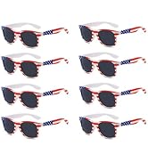 NLEYANB 8-Pack American Flag Sunglasses, UV400 Patriotic Unisex for 4th of July Party Favors Bulk...