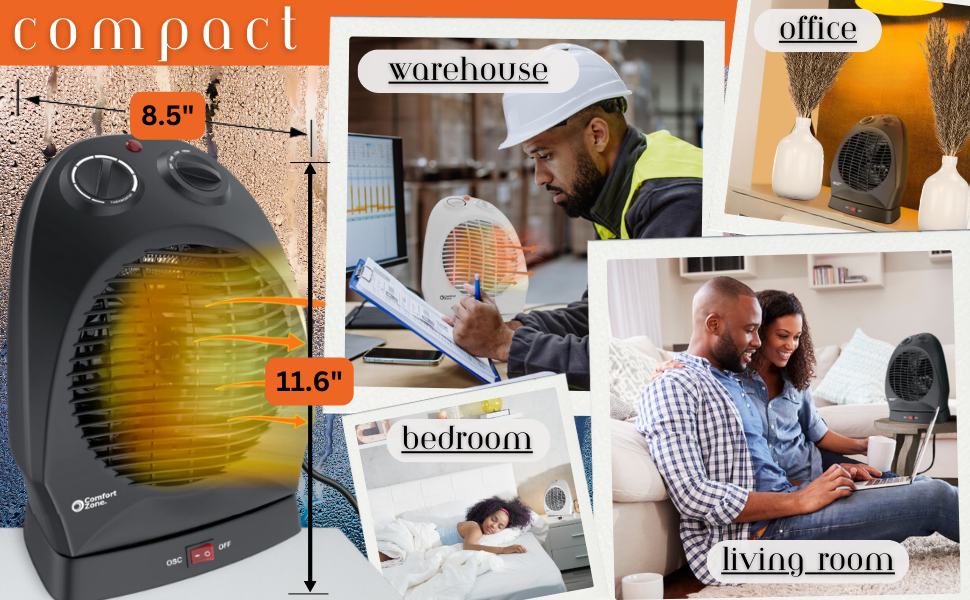portable space heater is great for office break room dorm living room bedroom workshop den