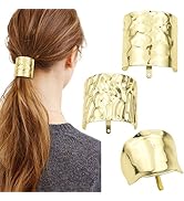 3 Pcs Ponytail Holder Hair Clips Lava High Ponytail Buckle Hair Cuff Metal Dress Up Hair Ring for...