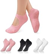 Bosaen 3 Pairs Grip Socks Pilates, Yoga Socks for Women Non-Slip, Ideal for Pilates, Barre, Balle...