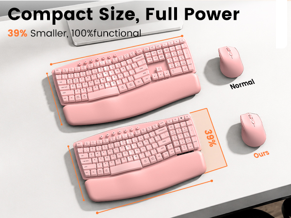 Wave Keys Ergonomic Wireless Keyboard and Mouse Combo