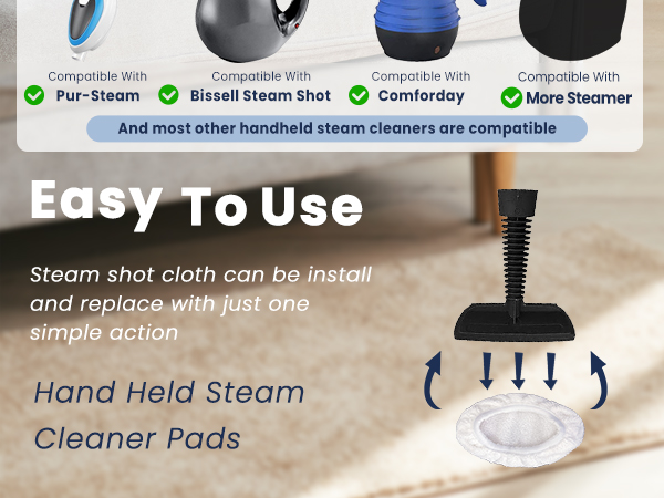  micofiber cloths of handheld steam shot cleaner for home carpet hand held steam cleaner