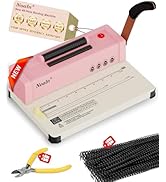 46-Hole Binding Machine Spiral Coil Binder Classic Pink,DIY Book Binder Kits with Electric Coil I...