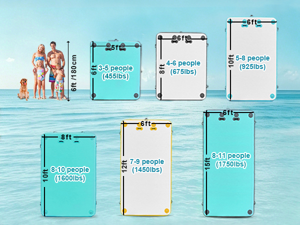 DIFFERENT SIZE for Inflatable Floating Dock