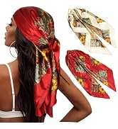 MaopaoBeauty 2PCS Head Scarf for Women's Hair 35" Square Head Scarf