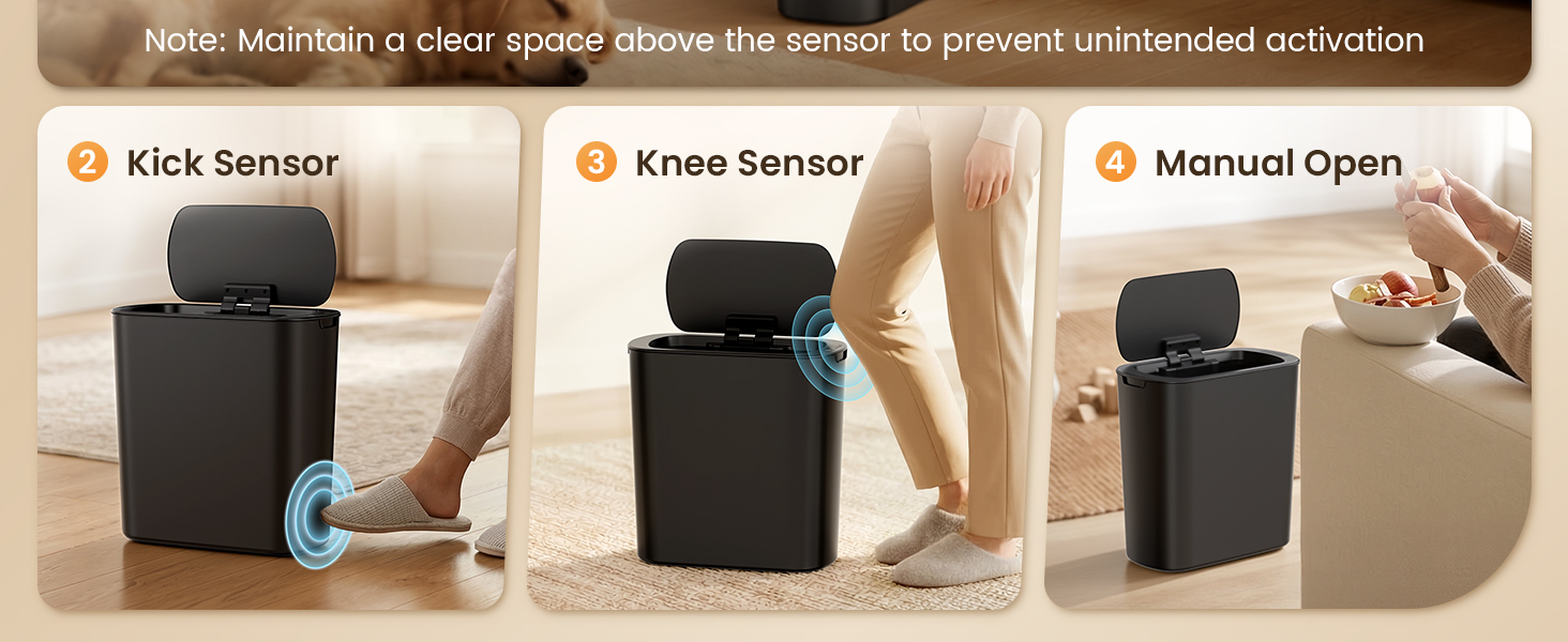Automatic Motion Sensor Bathroom Trash Can with Lid