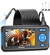 T TAKMLY Endoscope Camera with Light, Dual Lens 1080P Industrial Borescope with 8 LED Lights, 4.3...