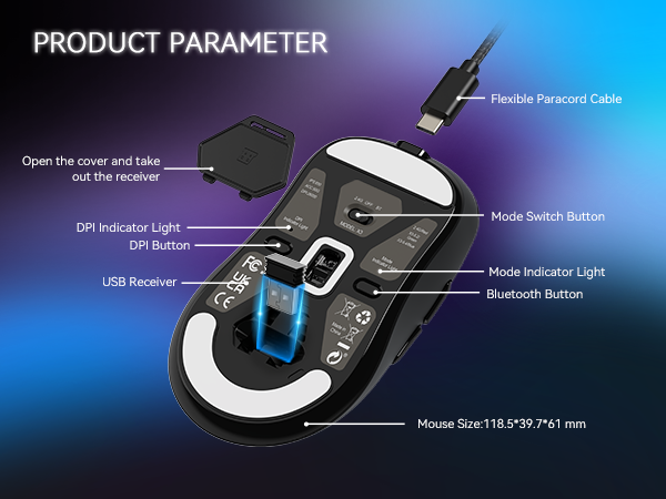 SUPERLIGHT Wireless Gaming Mouse, 49g Ergonomic Computer Mouse