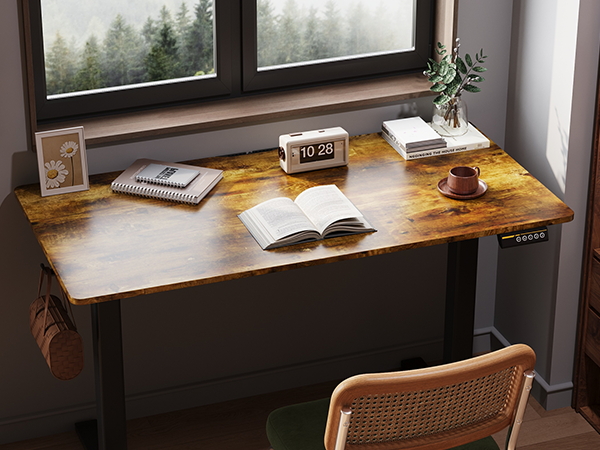 desk table standing adjustable gaming computer office stand height electric home rolling up study