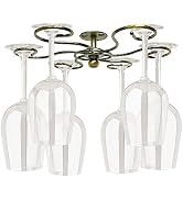 GeLive Rotary Wine Glass Rack Under Cabinet Stemware Holder, Under Shelf Glass Hanger Drying Rack...