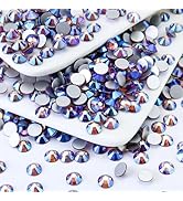 Briskbloom Flatback Crystal Rhinestones Round Gems for Nail Art and Craft Clothes Glue Fix, Light...