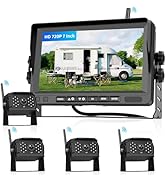 Hodozzy Wireless Backup Camera System Kit, 7 Inch IPS Reversing Monitor with IP68 Waterproof, Qua...