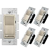 [5 Pack] BESTTEN Champagne Gold Dimmer Wall Light Switch, Single Pole or 3-Way, Compatible with D...