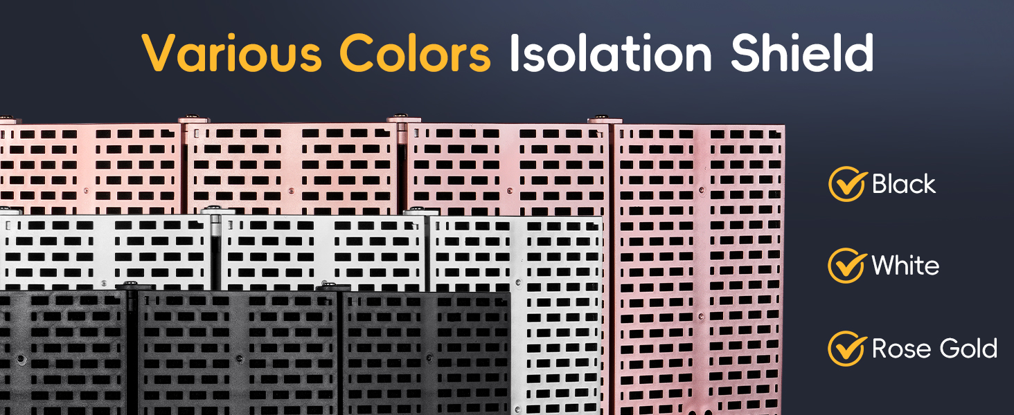 black,white,rose gold, Isolation Shield