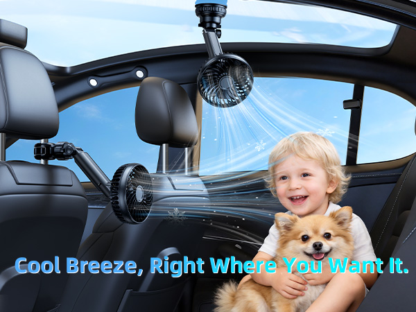 Nauttxon 4000mah Multi-Function Suction Cup Car Fan