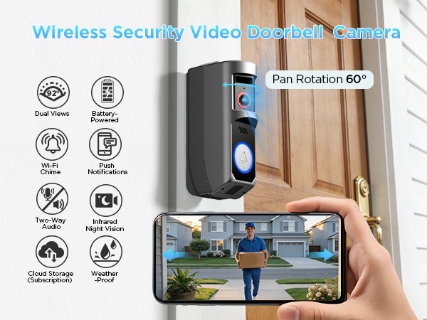 Wireless Security Video Doorbell Camera
