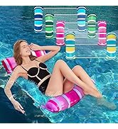 Zcaukya 4 Pack Inflatable Pool Float Hammocks, 4-in-1 Water Floating Mesh Chair for Adults, Swimm...