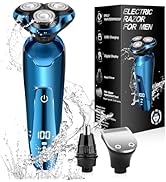 Electric Razor for Men, Cordless 3D Rotary Head Shavers for Men Face, Wet/Dry Waterproof, LED Dis...