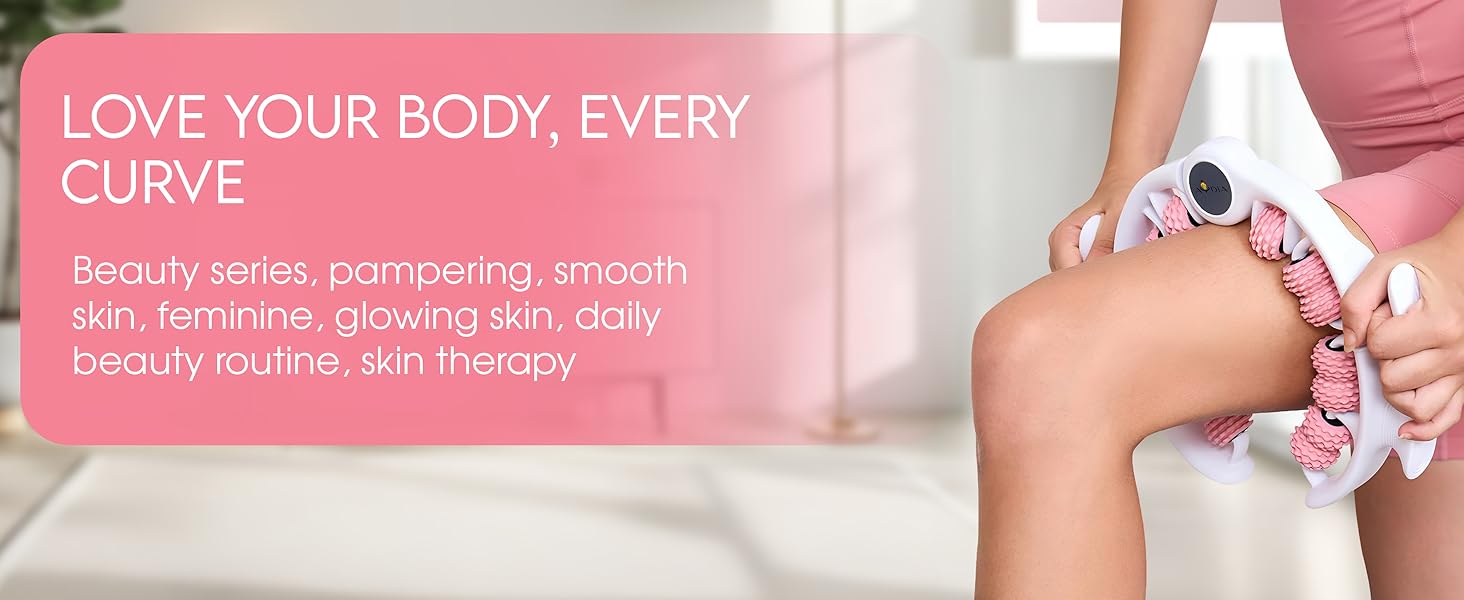 pink roller for thigh massage better circulation and smooth skin anti cellulite