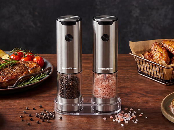 Electric Salt and Pepper Grinder Set
