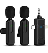 MAYBESTA Wireless Lavalier Microphone for iPhone Camera Android - Rotatable Clip-on Mic for Video...