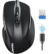 TECKNET Wireless Mouse Rechargeable, 2.4G USB-A Silent Mouse, Quiet Click, 6 Adjustable 4800 DPI,...