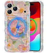 EYZUTAK Case for iPhone 17 Pro Max, [Compatible with MagSafe] Colorful Oil Painting Flower Glossy...