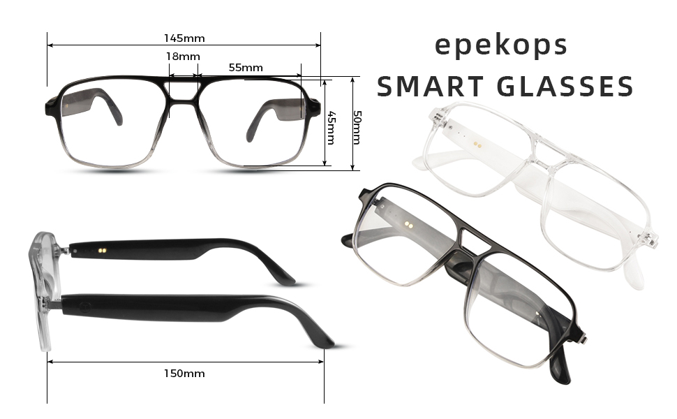 normal size bluetooth audio glasses