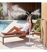 HOMENOTE Standing Misting Cooling System with Fillable Base, 26.2FT Water Line, Adjustable Height...