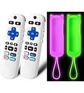 (Pack of 2) Replacement Remote Control for Roku TV with Soft Protective Silicone Cover(Glow in th...