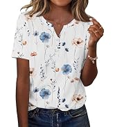 Zeagoo Womens Summer Tops Casual Short Sleeve V Neck Shirts Business Dressy Work Blouses