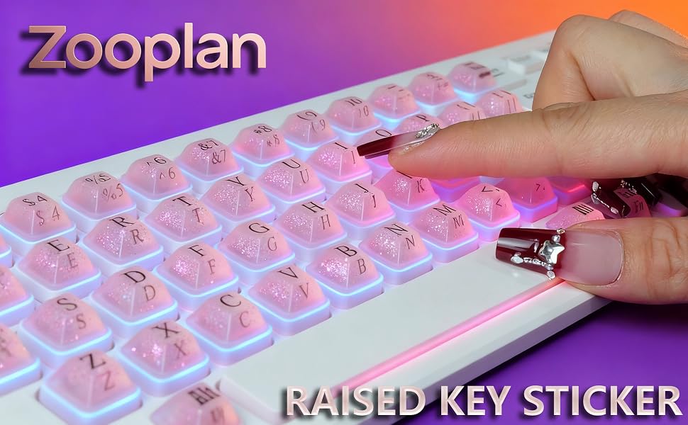 Sparkly Keyboard sticker for Long nails