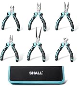 SHALL Mini Pliers Set, 6-Piece Small Pliers Tool Set Includes Needle Nose, Long Nose, Bent Nose, ...