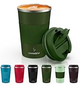 MOMSIV 12oz Travel Mug, Insulated Coffee Cup with Leakproof Lid, Vacuum Stainless Steel Double Wa...