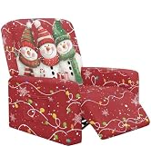 Doojoayie Cute Snowman Recliner Slipcover Removable Christmas Recliner Chair Covers Red Xmas Home...