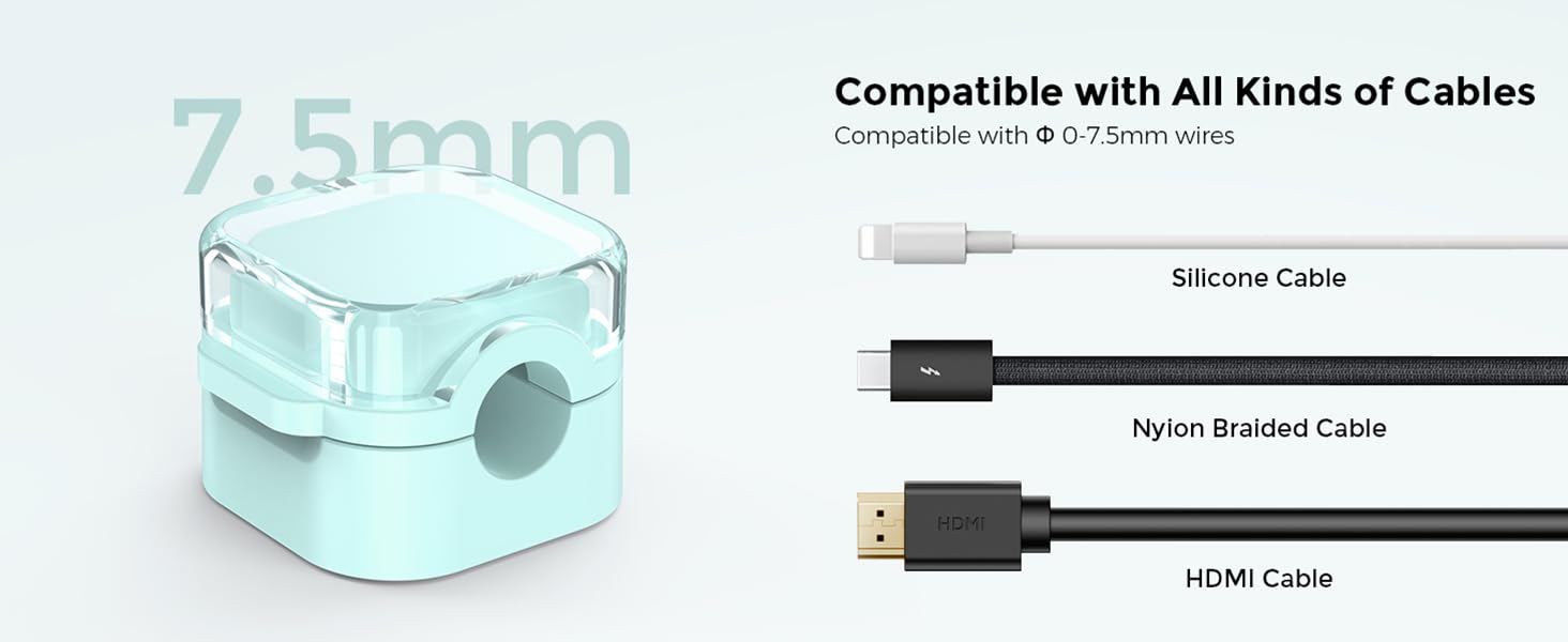 Magnetic Cable Organizer [1s Lock] Cord Cable Holders Clips Strong Adhesive Cable Cord Keeper
