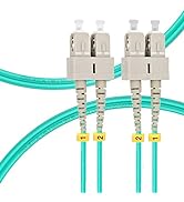 FLYPROFiber 1M SC to SC OM3 Fiber Patch Cable | Length Options: 1m-50m, 10GB Duplex Duplex 50/125...