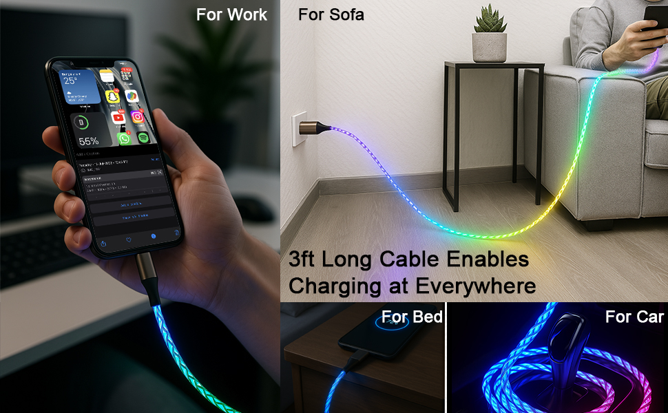 light up iPhone charger cord