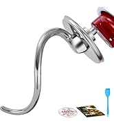Premium 316 Stainless Steel Spiral Dough Hook Attachment for Kitchenaid all 5Plus&amp;6QT Bowl-Lift S...