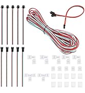 SUPERNIGHT 3 Pin LED Strip Connector Kit, 16.4FT Extension Wire, JST SM Male Female Plug, L Shape...