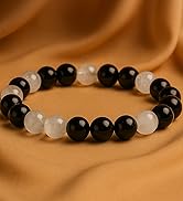 Selenite &amp;amp; Black Tourmaline Crystal Bracelet