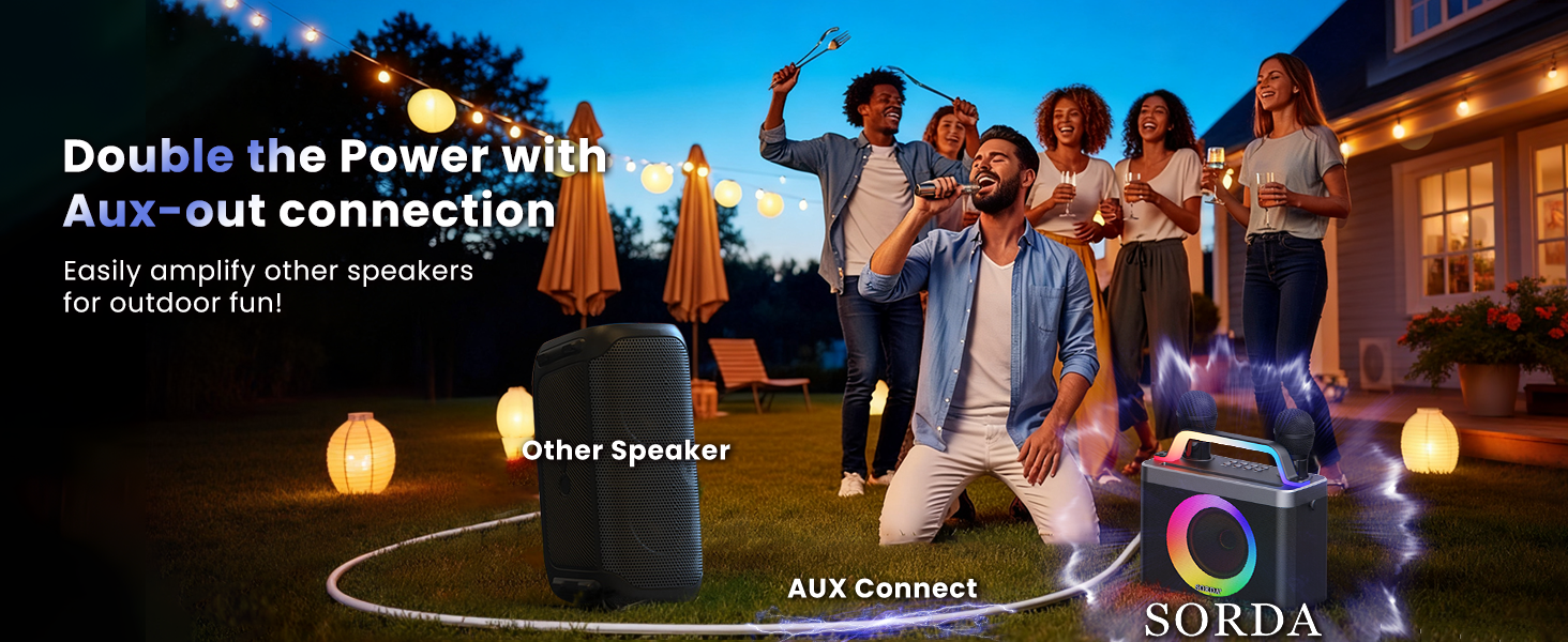 speaker with 2 wireless mics