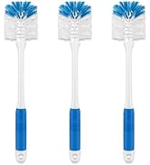 Bottle Brush with Long Handle for Baby Bottle, Cup, Glass Cleaning, 3 Pack | Water Bottle Cleaner...