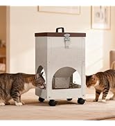 Automatic Cat Feeder for 4 Cats 9L Auto Cat Food Dispenser with Wheels for Puppies and Kittens, M...