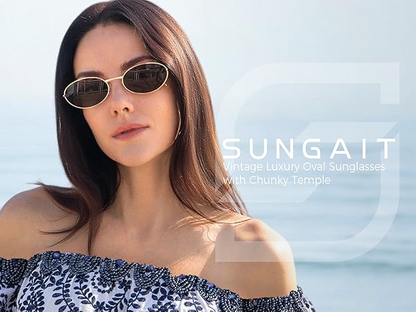 Vintage Luxury Oval Sunglasses for Women Polarized