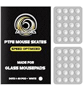TALONGAMES Mouse Skates for Glass Mousepads | High-Density PTFE | Universal Round Dots 6.5mm 40pc...