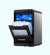 EUHOMY Nugget Ice Maker Countertop, 40Lbs/24H Pebble Ice Maker Machine, Self-Cleaning Countertop ...